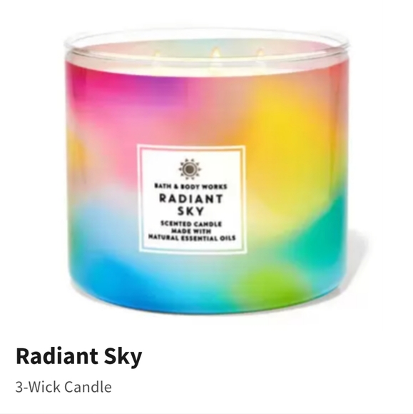 🌞🌈🕯 NWT‼️ Bath & Body Works "Radiant Sky" 3-wick Candle - Picture 6 of 9